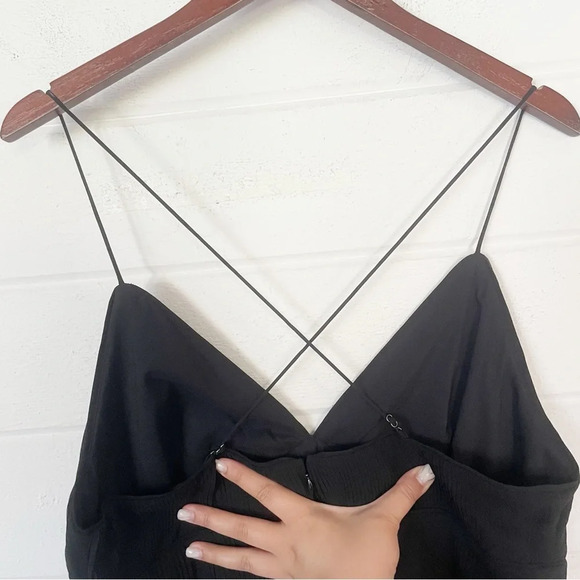 NWT Banana Republic Pleated Maxi Adjustable Straps Black Dress Size 12 - Picture 10 of 14